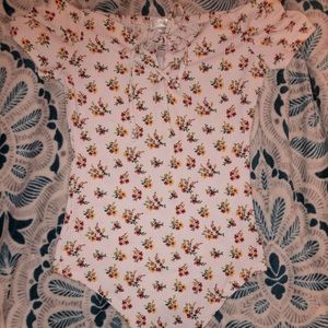 white, floral bodysuit, size S, perfect condition